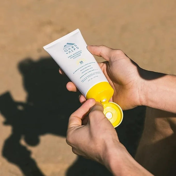 Oars + Alps Mineral SPF 50 Sunscreen Body Lotion, Infused with Hyaluronic Acid, Shea Butter, and Coconut Oil, Water and Sw...