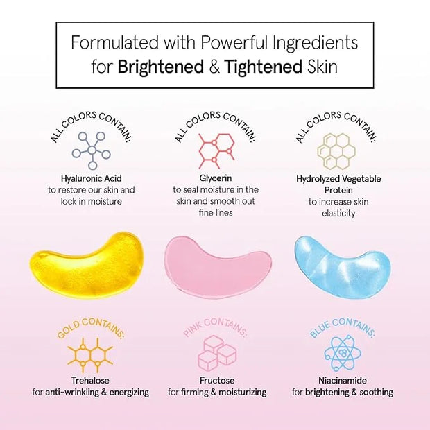 Under Eye Mask - Reduce Dark Circles, Puffy Eyes, Undereye Bags, Wrinkles - Gel Under Eye Patches, Vegan Cruelty-Free Self...