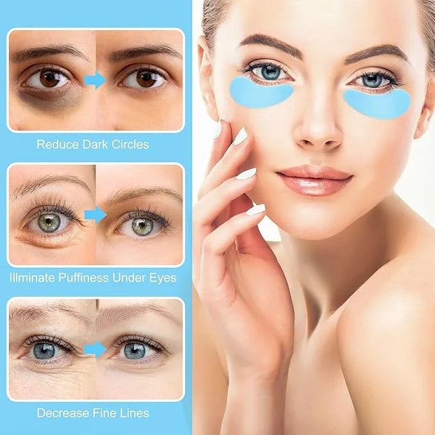 2 Pairs Under Eye Patches Reusable, Blue Purple Silicone Eye Mask for Wrinkles Dark Circles Puffiness Fine Lines Self Skin...