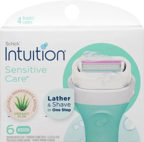 INTUITION Schick Refill, Razors for Women Sensitive Skin | Intuition Razor Blades Refill with Organic Aloe, Razor Refills ...