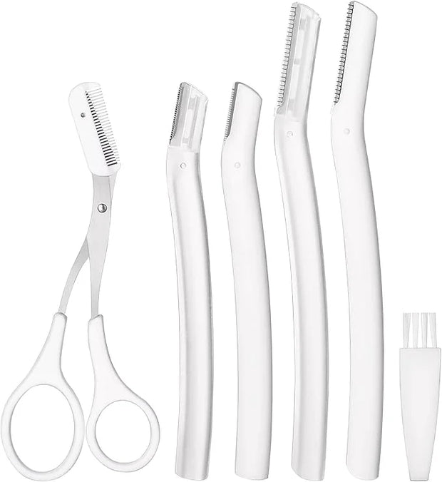 Dermaplaning Tool Set – Facial Razor for Women & Men with Eyebrow Trimmer – Exfoliating Facial Shaver for Peach Fuzz Remov...