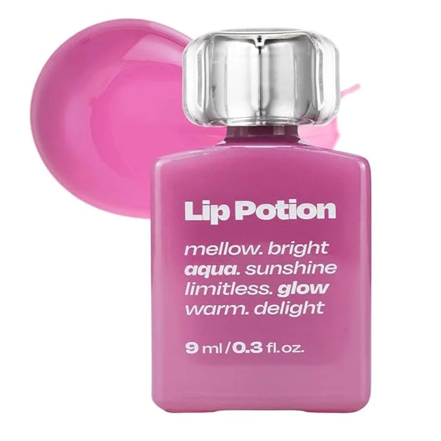 Lip Potion Aqua Glow No.8 Sugar Purple | Hydrating, Non-Sticky Gloss with Sheer Radiance | 0.3 Oz - Product Image
