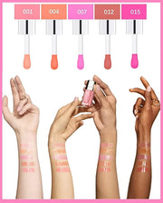 Plumping Lip Glow Oil,Hydrating Tinted Lip Oil Gloss,Transparent Toot Lip Oil Lipgloss,Long Lasting Moisturizing Glow Revi...