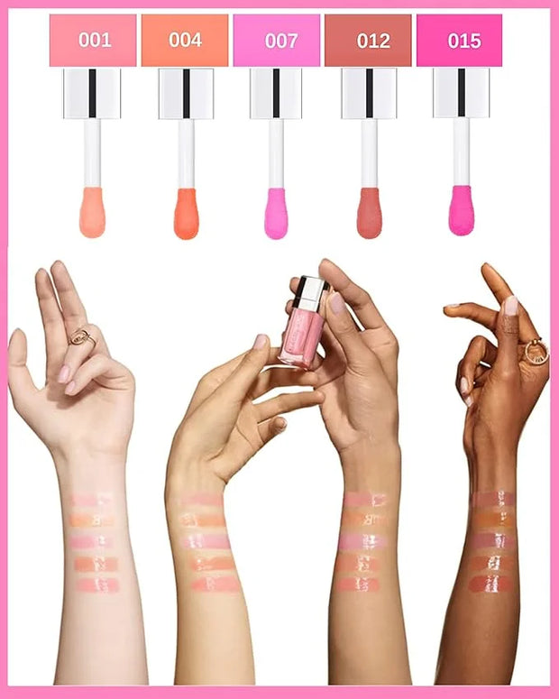 Plumping Lip Glow Oil,Hydrating Tinted Lip Oil Gloss,Transparent Toot Lip Oil Lipgloss,Long Lasting Moisturizing Glow Revi...