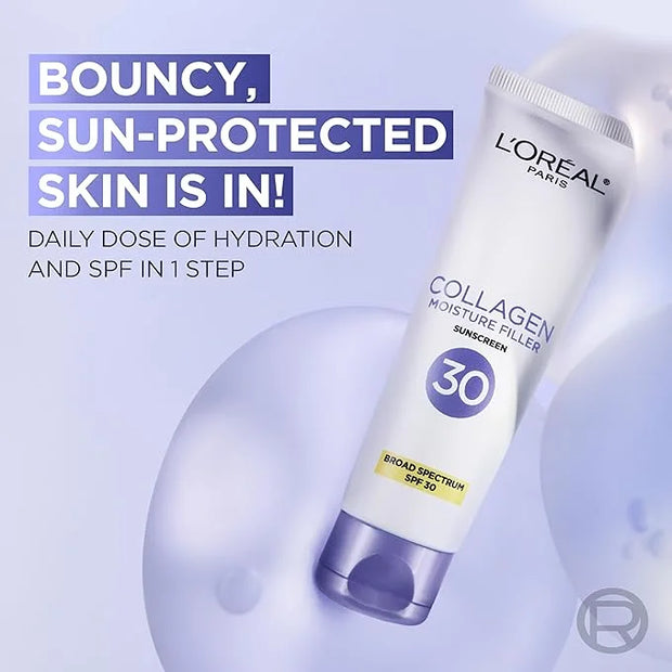 L'Oreal Paris Collagen Moisture Filler Face Cream with Broad Spectrum SPF 30, Anti-Aging Face Moisturizer and Daily Sunscr...