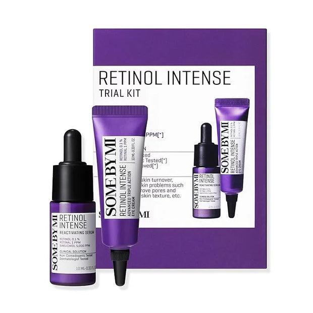 SOME BY MI Retinol Intense Trial Kit - Serum and Eye Cream, 0.33Oz - Mild Korean 0.1% Retinol Face Serum and Eye Cream for...