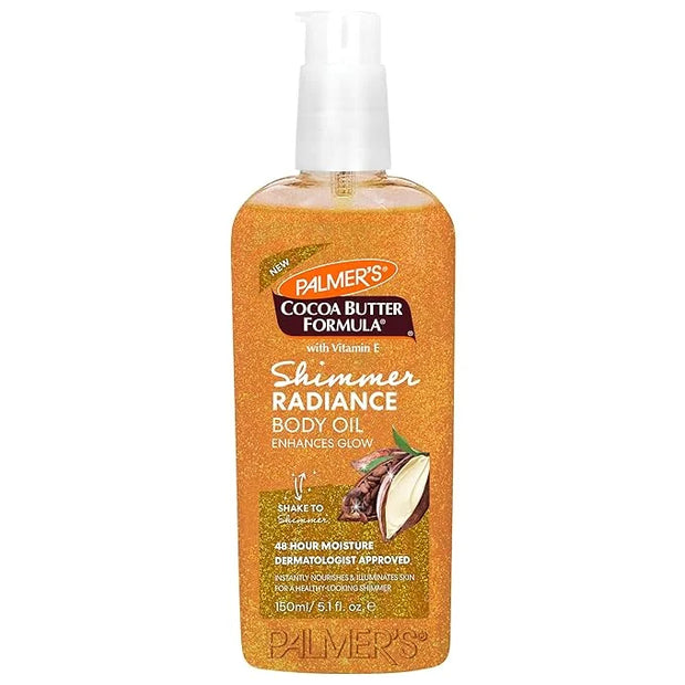Palmer's Cocoa Butter Formula Shimmer Body Oil with Vitamin E, 5.1 Fl Oz, Radiance Body Oil for Glowing Skin, Enhances Dar...