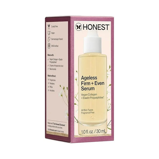 Honest Beauty Ageless Firm and Even Serum | Powered by Vegan Collagen and Elastin Polypeptides | Firmer-Looking Skin and E...
