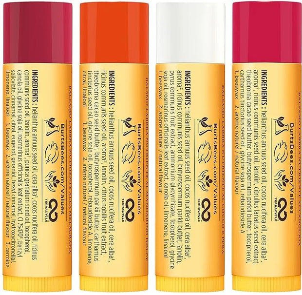 Burt's Bees Gifts Ideas - Just Picked Lip Balm Set, Pomegranate, Watermelon, Sweet Mandarin, Coconut & Pear, Natural Origi...
