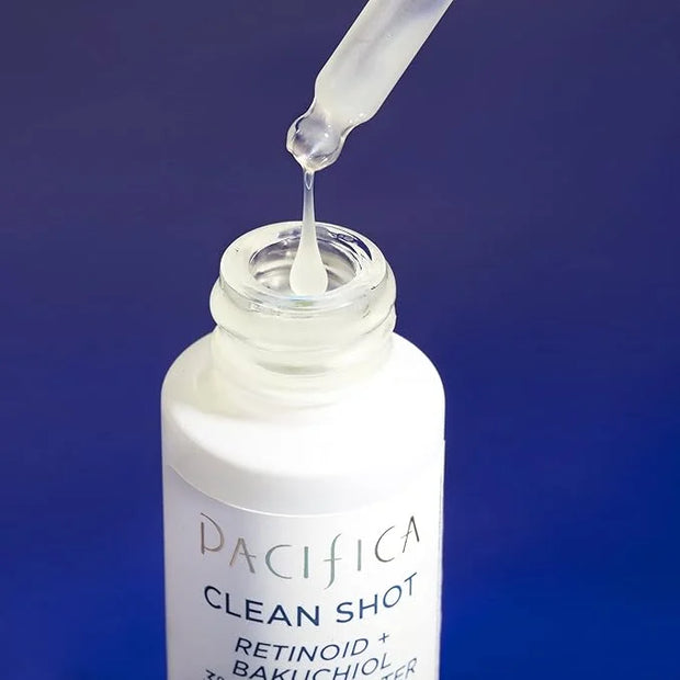 Face Serum by Pacifica - Clean Shot Retinoid 3% Solution with Bakuchiol – Anti-Aging Facial Serum with Advanced Retinoid C...