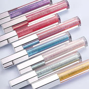 Blue Glitter Lip Gloss Liquid Lipstick, Diamond Shimmer Metallic Sparkly Iridescent Chameleon Lip Gloss Gift for Women, Lo...