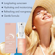 Sunglaze Sheer Body Mist Sunscreen SPF 42, Infused with Shimmering Body Oil, Hydrating Mist, Hydrates, Gives Skin a Glowy ...