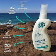 KINeSYS Fragrance Free Clear Spray Sunscreen for sensitive skin, SPF 50, Hypoallergenic, Broad Spectrum UVA/UVB protection...