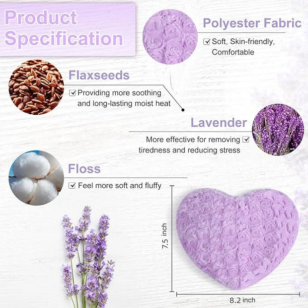 Atsuwell Cooling Ice Face Eye Mask Set for Dark Circles and Scented Lavender Throw Pillow and Flaxseed Fluffy Microwave He...