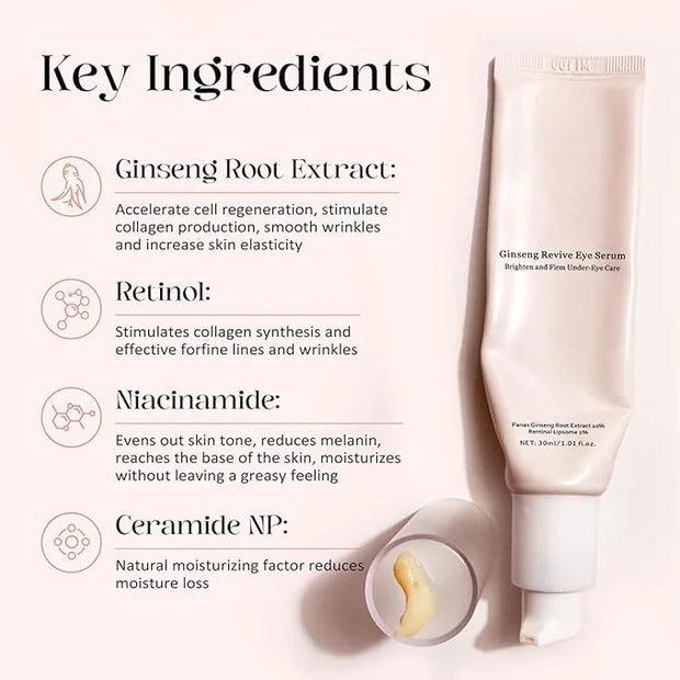 Revive Eye Serum, Anti-Aging Cream Eye Treatment, Visibly Smoothes Fine Lines, Daily Serum, Korean Skin Care, 30ml, 1 fl.o...