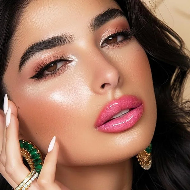 Hydrating Lip Glow Oil for Women, Color Changed Lip Plumper Gloss Moisturizing Nourishing Black Big Brush Head Lip Oil Smo...