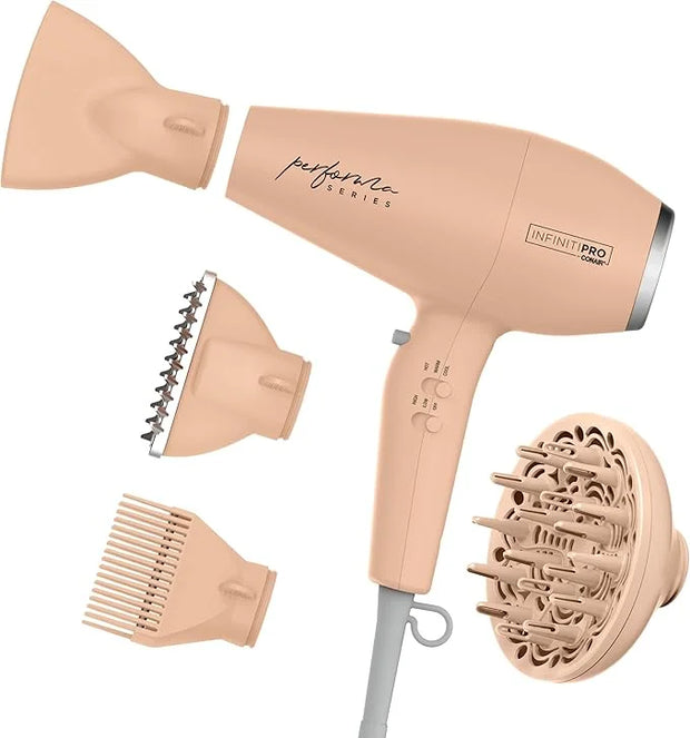 Conair Infiniti Pro Hair Dryer with Diffuser plus 3 Other Attachments | Performa Series Hair Dryer | Blow Dryer with Profe...