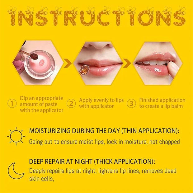 2PCS Bee Lip Balm Honey Pot, Sleeping