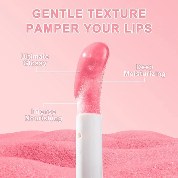 6 PCS Hydrating Lip Oil, Big Brush Head Lip Glaze Shiny Transparent Lip Glow Oil, Nourishing & Non-sticky Long Lasting Fre...
