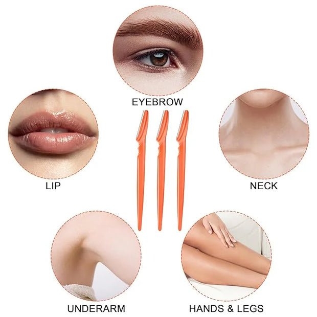 12 Pcs Eyebrow Razors, Face Razors Multipurpose, Exfoliating Dermaplaning Tools, Eyebrow Trimmers Shaver with Safety Cover...