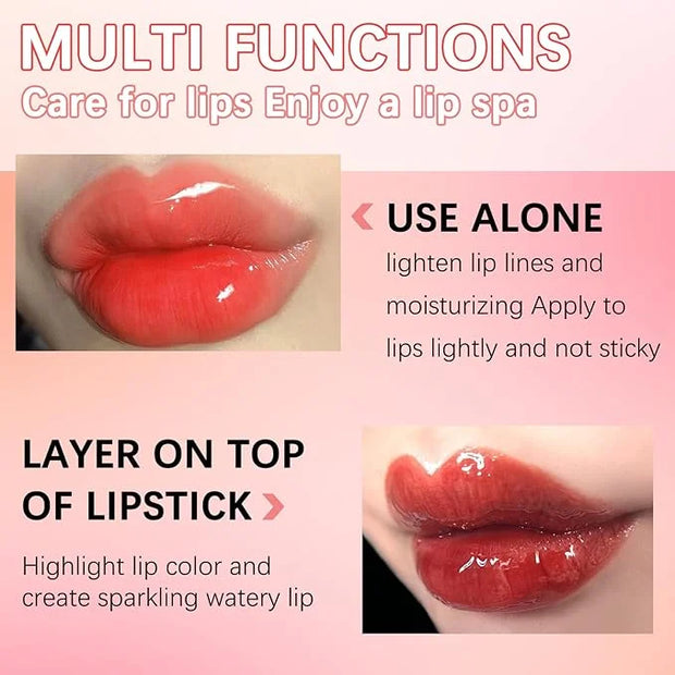 Lip Oil,Lip Glow Oil,Plumping Lip Oil Tinted,Hydrating Gloss Tinted Lip Balm,Long Lasting Nourishing Non-sticky Fresh Text...