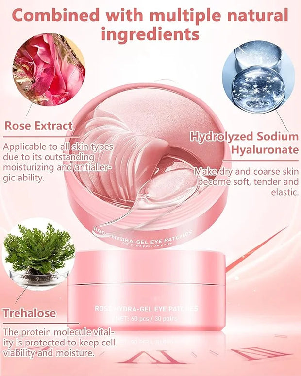 Under Eye Patches (60Pcs) - Update Eye Mask Rose Extract, Eye Treatment Mask, Under Eye Bag Treatment, Eye Mask for Puffy ...
