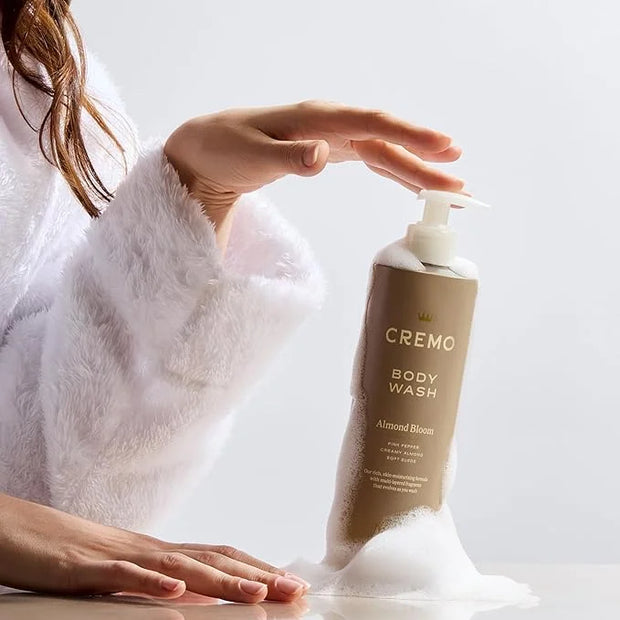 Cremo Skin Moisturizing Almond Bloom Women's Body Wash, Notes of Spicy Pink Pepper, Creamy Almond, and Soft Suede, 16 Fl O...