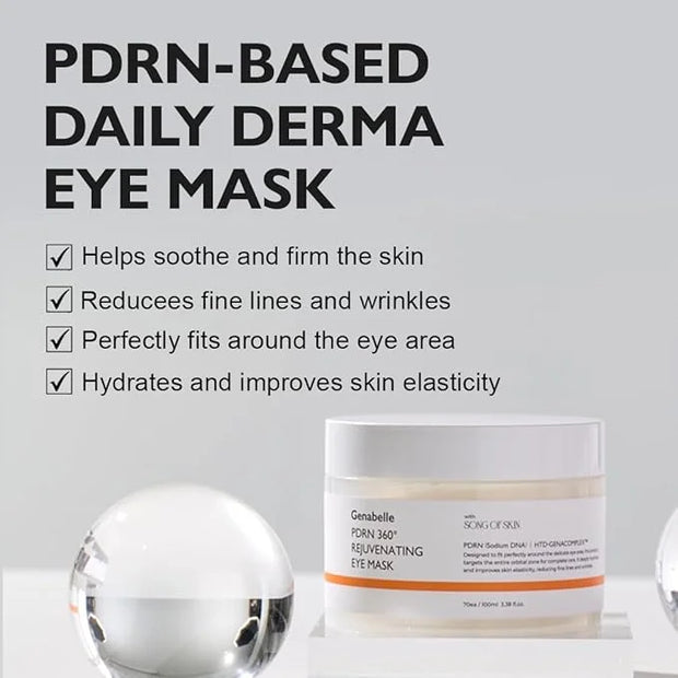 PDRN 360° Rejuvenating Eye Mask – Full Eye Area Care for Hydration, Firming & Elasticity with PDRN & Peptides – Targets Da...