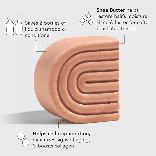 Kitsch Shea Butter Conditioner Bar for Hair Hydration | Nourishing Hair Mask | Made in US | Eco-Friendly Zero Waste Solid ...
