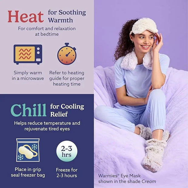 warmies Microwavable Eye Mask for Warmth & Comfort - Heating & Cooling Compress for Calming Relaxation - Weighted & Heated...