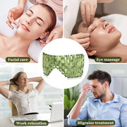 gemshan Jade Eye Mask Natural Green Jade Facial Maks for Relive Eliminate Puffiness - Product Image