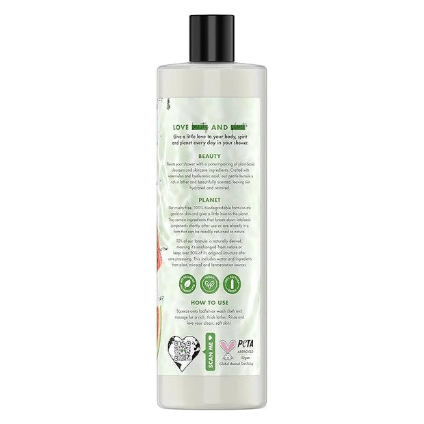 Love Beauty and Planet Plant-Based Body Wash Hydrate and Restore Skin Watermelon and Hyaluronic Acid Made with Plant-Based...