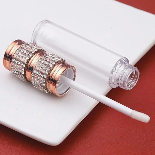 AMORIX 5ml Lip Gloss Tubes with Wand 6 Packs Empty Rhinestone Lip Gloss Containers Lipgloss Bottles Crystal Lip Gloss Supp...