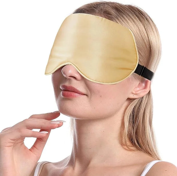 2-Pack 100% Real Natural Silk Eye Mask, Silk Sleeping Mask, Shade Puffy Eye Gift with Adjustable Straps, Sleep Eye Mask, S...