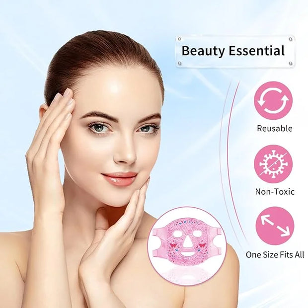 Cold Face Eye Masks Ice Face Mask Hot Cold Compress for Dark Circles, Puffiness, Migraines, Headache, Stress, Redness, Coo...