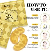 30 Pairs 24K Gold Eye Masks, Collagen Eye Patches for Puffy Eyes and Dark Circles Treatments, Reduce Undereye Bags,Wrinkle...
