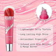 Ruby Kisses Jellicious Mouth Watering Lip Gloss (JLG07&JLG10&JLG13) Long Lasting Shine - Product Image