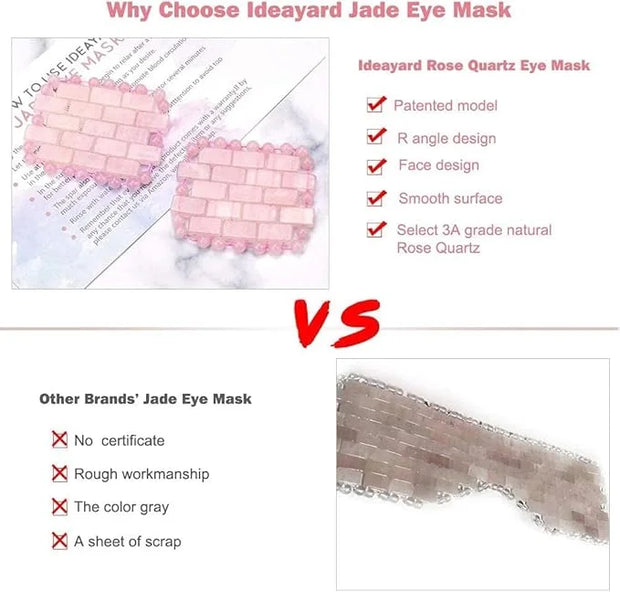 ideayard Rose Quartz Eye Mask, Mini Eye Mask Natural Quartz Mask for Eliminate Wrinkles Puffiness (Rose quartz-2) - Produc...