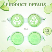 12 Pcs Cucumber Eye Pads Gel Eye Masks Cooling Heating Eye Pads Spa Party Favors Sleepover Slumber Party Supplies - Produc...