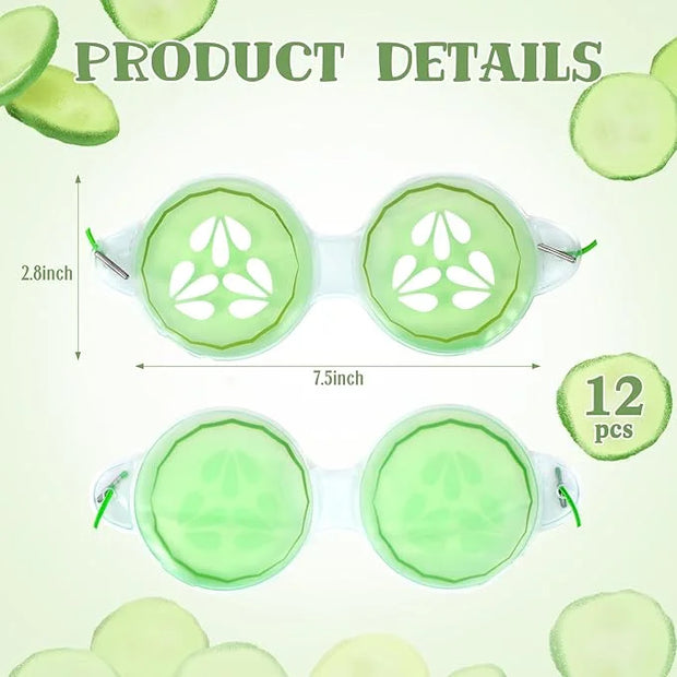 12 Pcs Cucumber Eye Pads Gel Eye Masks Cooling Heating Eye Pads Spa Party Favors Sleepover Slumber Party Supplies - Produc...