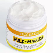 LILY SADO MILK+MANUKA™ Coconut Milk and Manuka Honey Natural Face Moisturizer - Non Greasy Organic Facial Cream with Cocoa...