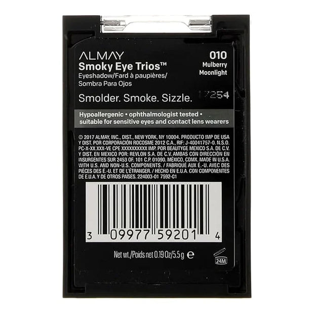 Almay Shadow Trio Palette, Longlasting Smoky Eyeshadow Makeup, Three Shades, Hypoallergenic, 010 Mulberry Moonlight, 0.087...