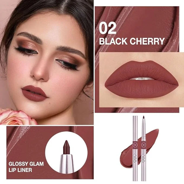 evpct Silky Smooth Lip Liner Pencil Retractable, Cherry Red Lip Liner Creamy Long-Lasting Formula for Precision Contouring...