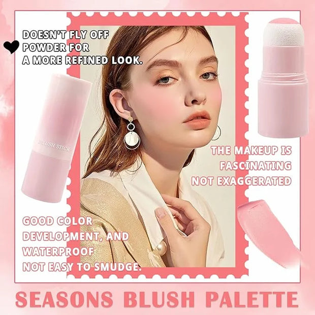 Matte Contour Blush Stick for Cheeks and Face - Buildable Shimmer Facial Blusher Shades - Blendable Cosmetic Makeup 02 - P...
