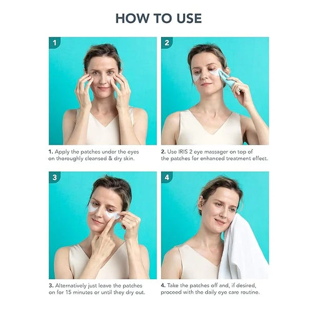 FOREO IRIS Hydrating Hydrogel Eye Mask - Dark Circles Under Eye Treatment for Women & Men - Puffy Eyes Treatment - Hydrati...