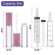 AMORIX 5ml Fish Scales Lip Gloss Tubes with Wand - 72 Pack Empty Containers + 4pcs Syringes for DIY Lip Gloss Balm - Produ...