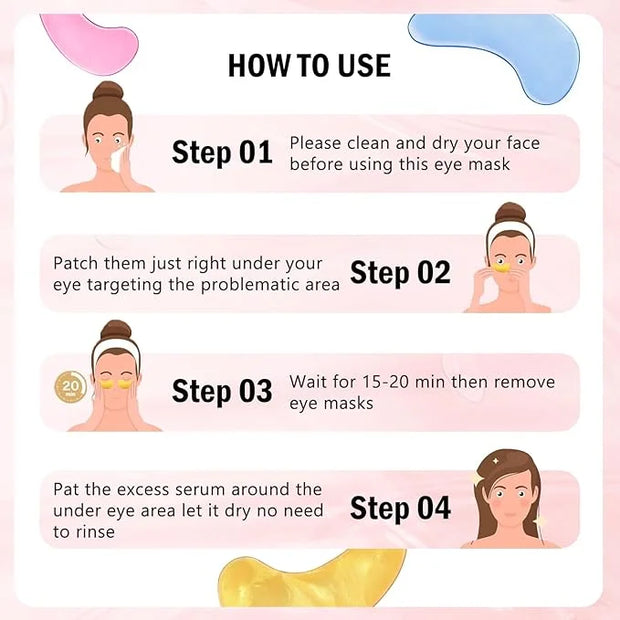 Under Eye Patches (30 Pairs) Rose Eye Mask for Puffy Eyes, Dark Circles, Eye Bag, Wrinkles - Undereye Bags, Birthday Gifts...