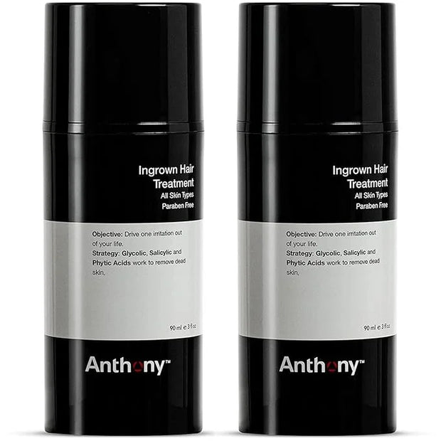 Anthony Ingrown Hair Treatment for Men (Pack of 2) – Gel Solution to Calm Down Razor Burn – Scar and Redness Eliminator, B...
