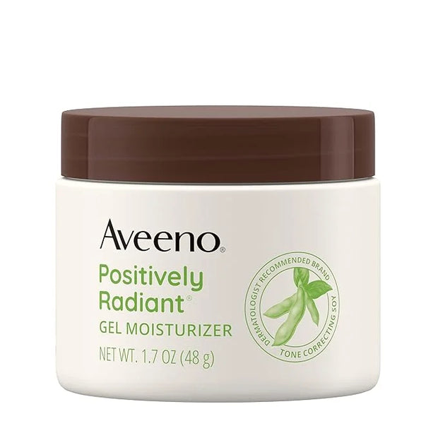 Aveeno Positively Radiant Daily Gel Facial Moisturizer with Hyaluronic Acid & Tone-Correcting Soy, Hydrating & Brightening...