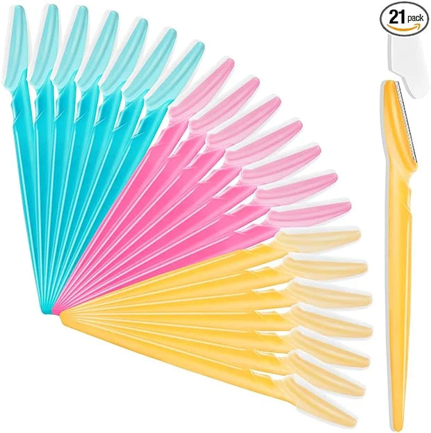 21 Pcs Eyebrow Razor, Multipurpose Exfoliating Dermaplaning Tool for Face, Facial and Eyebrow Shaper with Precision Cover ...